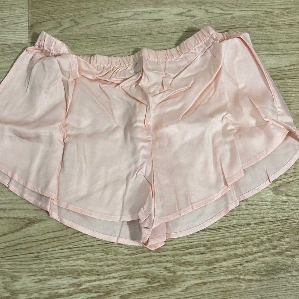 ettitude Sateen Shortie Womens Large Cloud Pink NEW Bamboo Lyocell Sleep Shorts